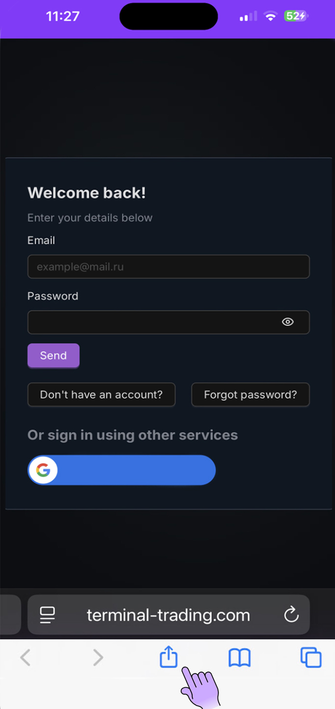 iOS installation screenshot 1